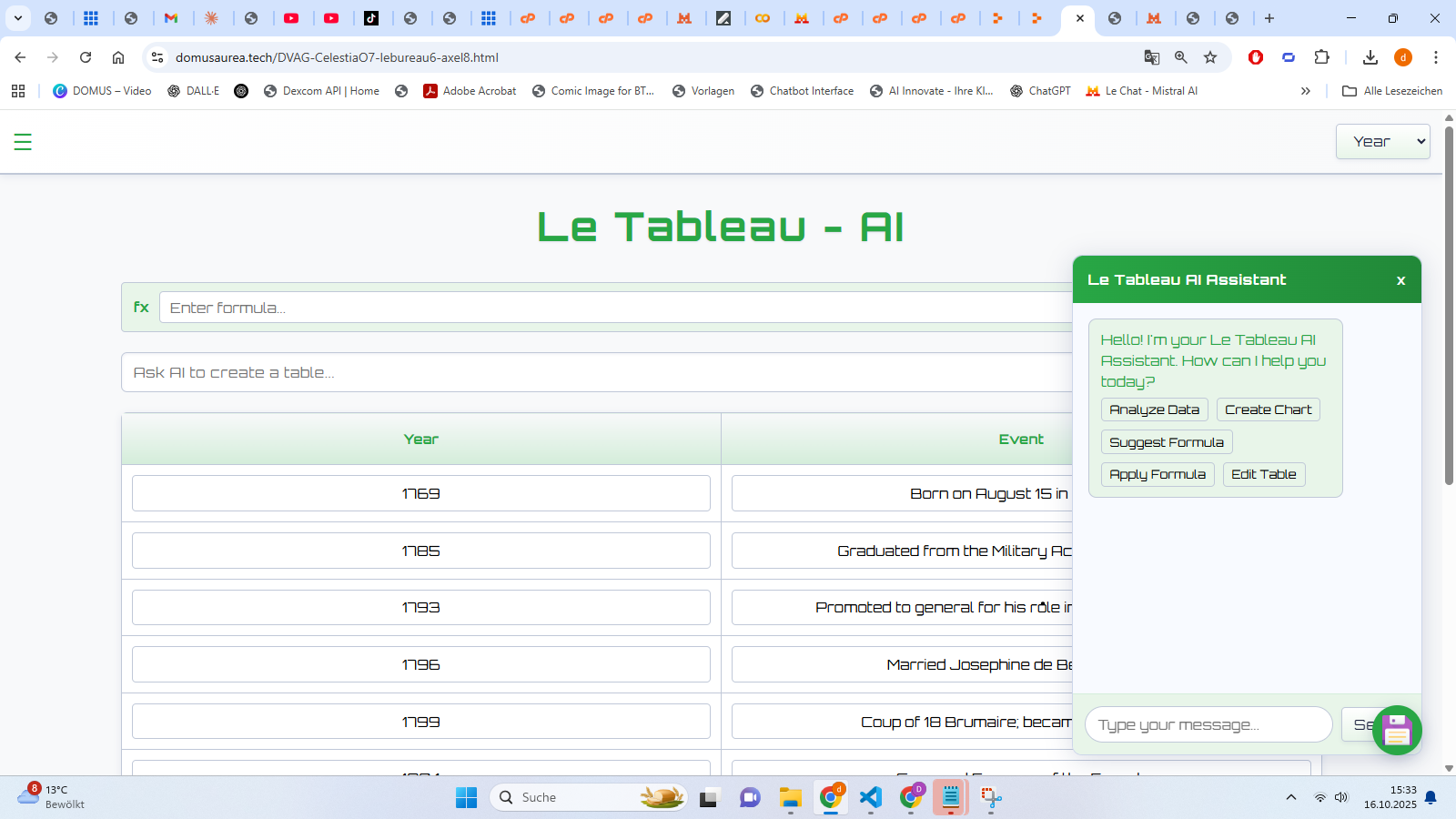 Le Tableau AI - Advanced Variant with Green Chatbot